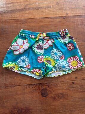 Mini Boden Girls Floral Turquoise Summer Shorts Size 8